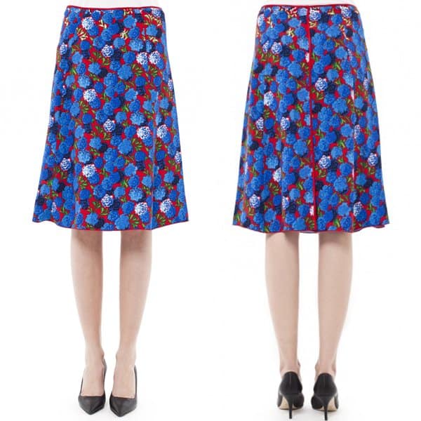 Marc Jacobs' floral skirt in red offers a vibrant touch to any wardrobe