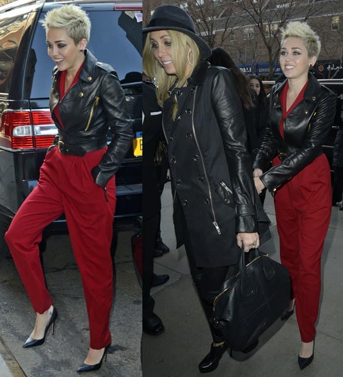 Miley Cyrus and her mother Tish Cyrus return to their Manhattan hotel