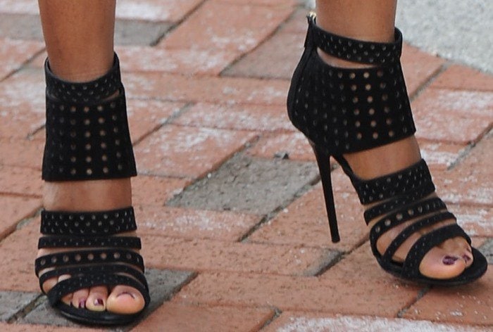 Naomie Harris in Jimmy Choo Malika perforated booties