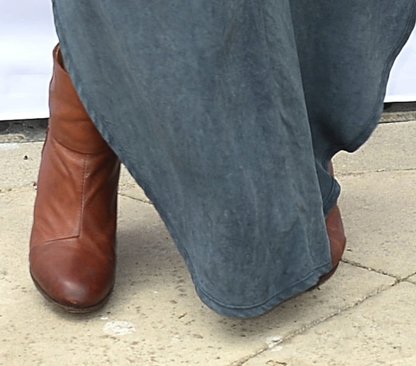 Nikki Reed wearing brown Rag & Bone Classic Newbury booties