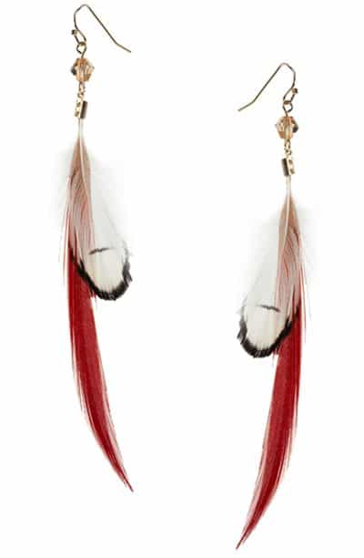Orelia Sleek Feather Drop Earrings