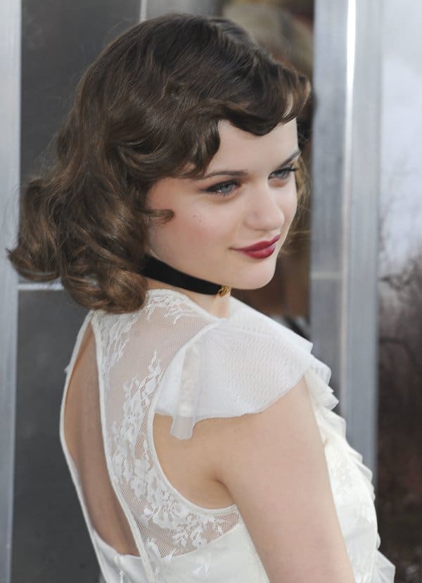 Joey King wearing a lace dress from Pearl by Georgina Chapman of Marchesa