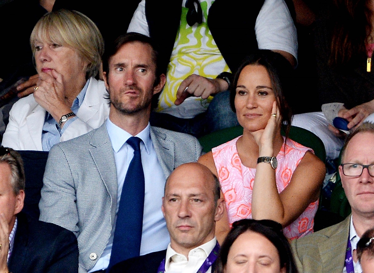 Pippa Middleton and James Matthews attend day nine of the Wimbledon Tennis Championships at Wimbledon