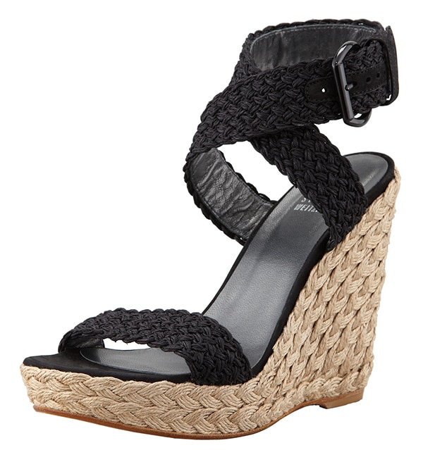 Stuart Weitzman "Alex" Wedges in Nero