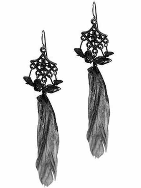Style Tryst Metallic Feather Earrings