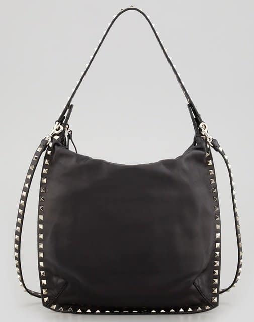 Valentino Rockstud Flat Hobo Bag