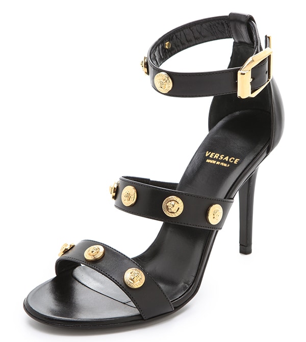 Versace Medusa Strappy Sandals Black