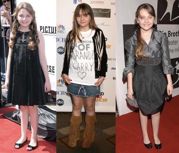 Little Miss Sunshine star Abigail Breslin wearing dresses and flats on the red carpet in 2008