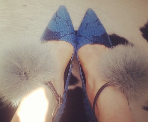 A top view pic of Angela Scanlon's Joanne Stoker pumps posted on Instagram
