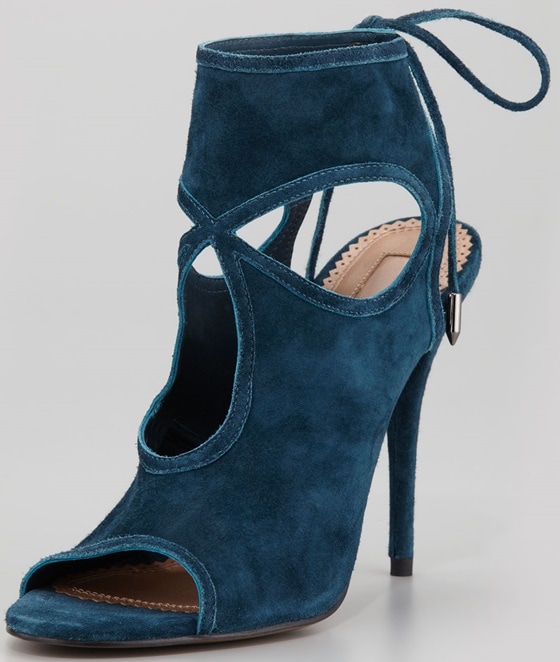 Aquazzura Sexy Thing cutout sandals in teal