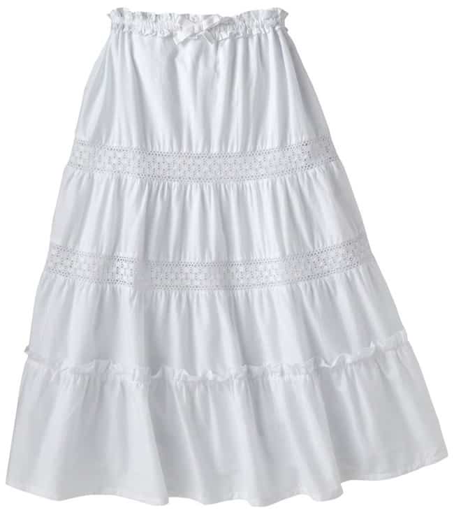 Affordable style for kids: The Chaps white maxi skirt offers a similar look to high-end brands at just $40.00, perfect for growing trendsetters