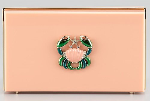 Charlotte Olympia Pandora Cancer Zodiac Clutch in Blush