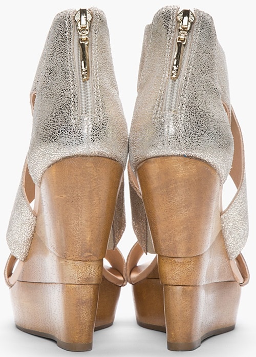 diane von furstenberg opal wedges metallic silver 2