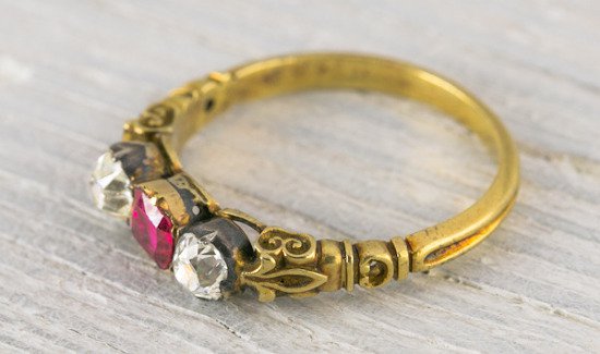 Vintage Gold-and-Ruby Victorian Engagement Ring