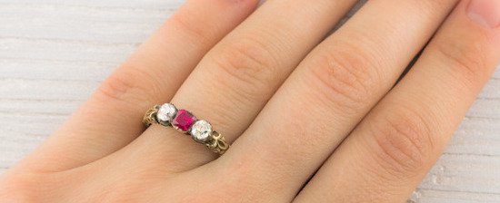 Vintage Gold-and-Ruby Victorian Engagement Ring