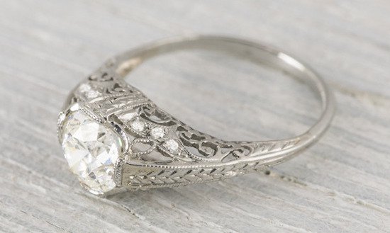1.17 Carat Vintage Diamond Engagement Ring