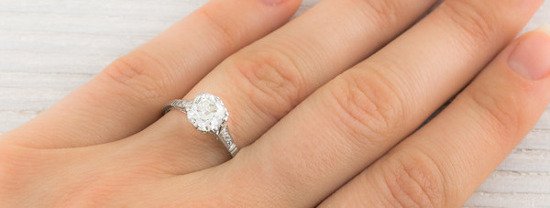 1.50 Carat Cushion Vintage Diamond Engagement Ring