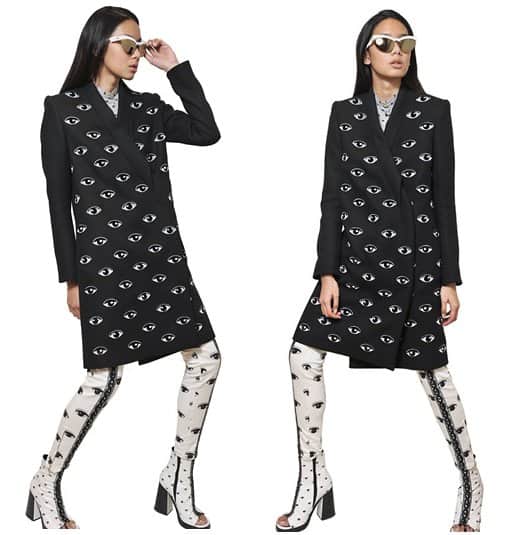 Kenzo Eye Embroidered Wool Coat