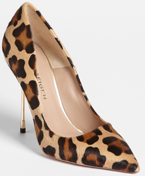 Kurt Geiger 'Britton' Pumps in Beige Combo Hair Calf