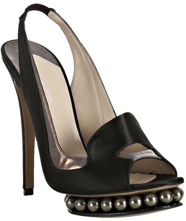 Nicholas Kirkwood Penny Loafer Peep-Toe Slingbacks