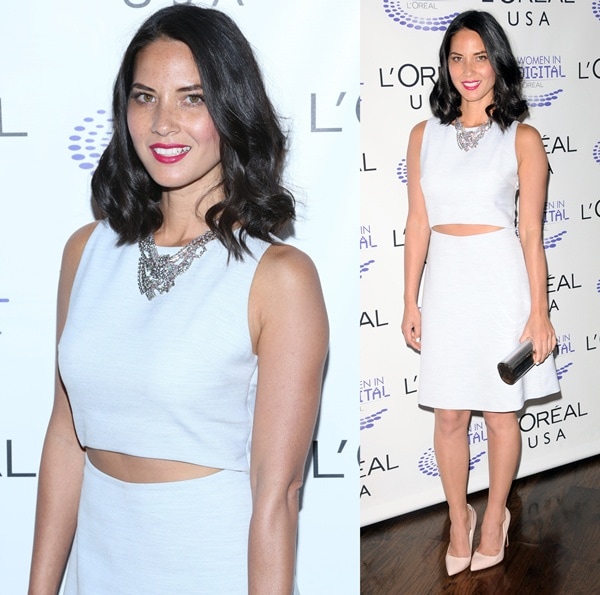 Olivia Munn with berry-hued lips at the L'Oreal "Next" Generation Awards Ceremony