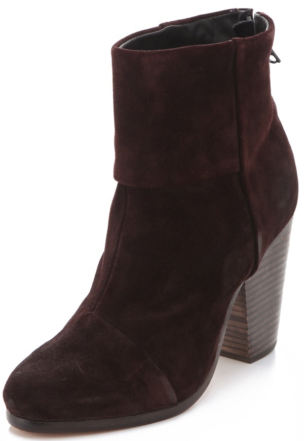 Rag & Bone Newbury Boots in Burgundy Suede