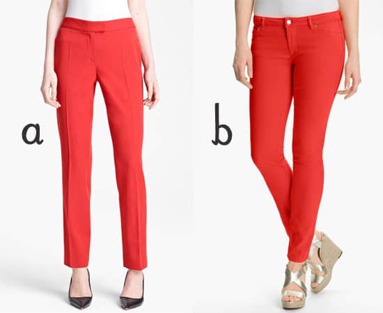 Moschino Cheap & Chic Wool Gabardine Trousers and MICHAEL Michael Kors Color Skinny Jeans