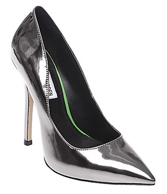 Steve Madden metallic pumps in pewter