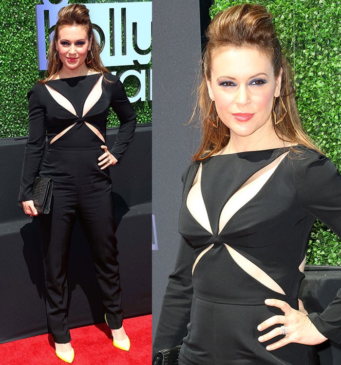 Alyssa Milano wore a cutout jumpsuit at the 2013 Young Hollywood Awards