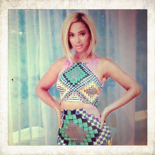 Fashion forward: Beyonce in a striking Topshop geo-print ensemble
