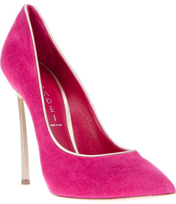 Pink Casadei Pointed-Toe Pumps