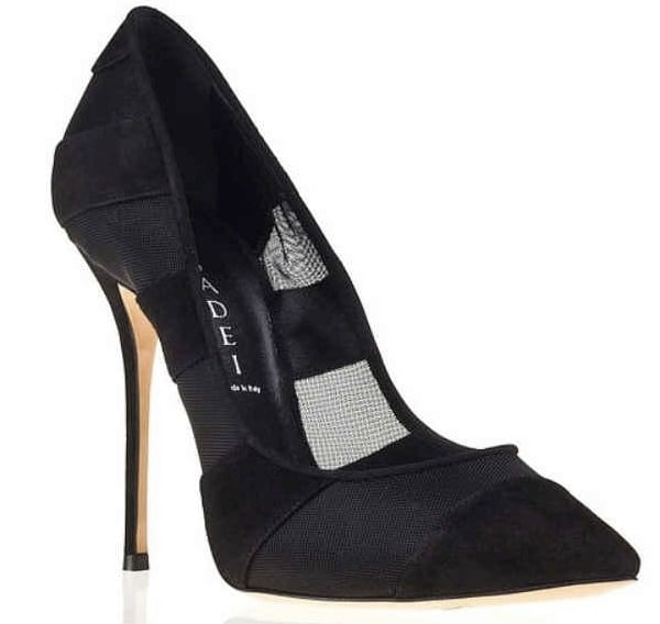 Casadei Suede-and-Mesh Pumps