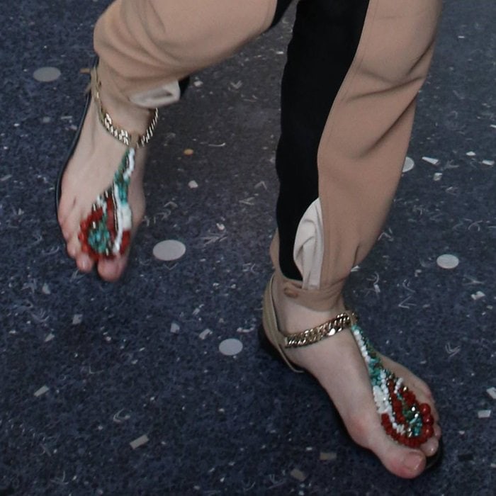 Cate Blanchett's feet in Roger Vivier bejeweled sandals