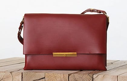 The Celine Blade bag in Palmelato Calfskin Red, a standout piece from the brand's Fall 2013 collection
