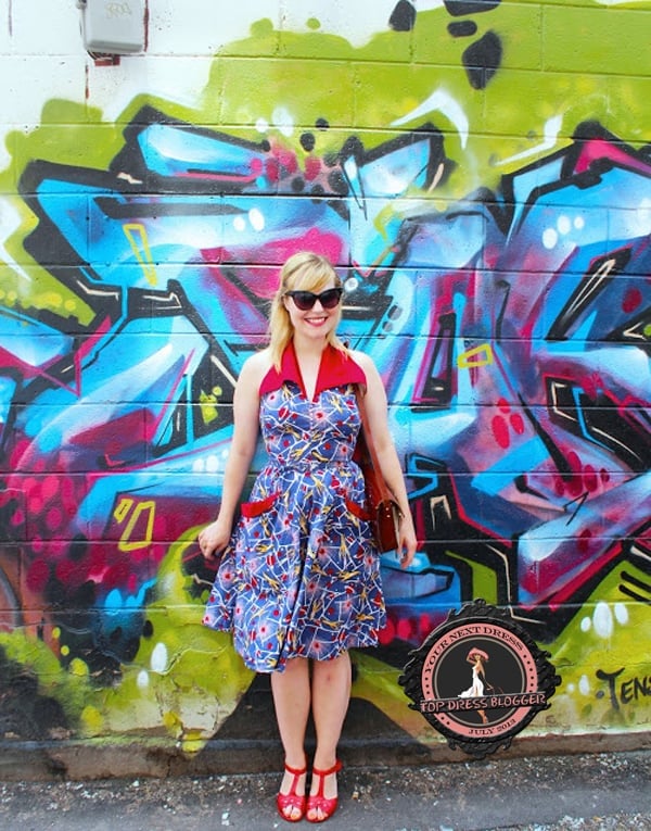 Charmaine's rocket-like printed halter dress