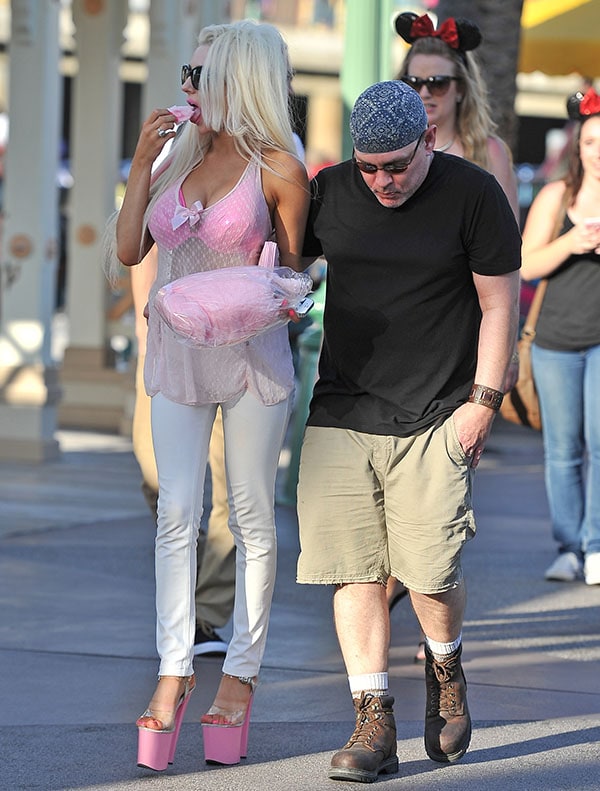 Courtney Stodden and Doug Hutchison at Disneyland in Anaheim, California, on May 20, 2013