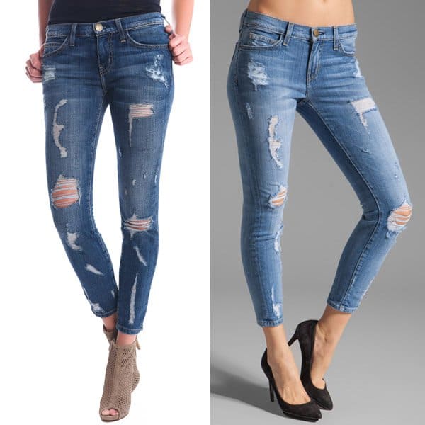 Current-Elliott The Stiletto Jeans Shredded