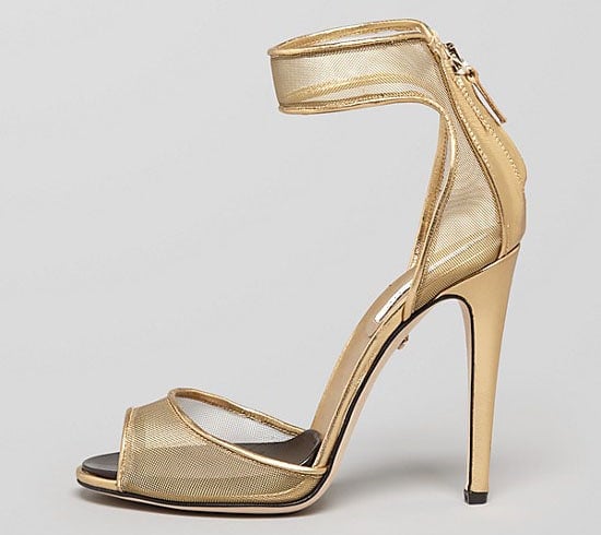 Diane von Furstenberg Rae Metallic Mesh Sandals