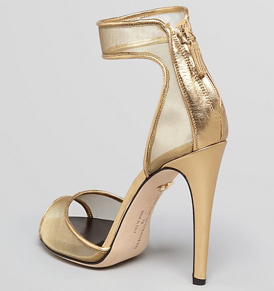 Diane von Furstenberg Rae Metallic Mesh Sandals