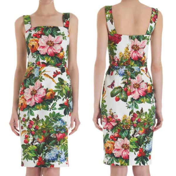 Showcasing timeless elegance, the Dolce & Gabbana Floral Day Dress features intricate floral designs perfect for any summer occasion