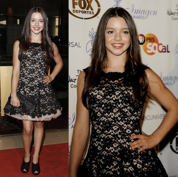 Fatima Ptacek looking very sophisticated in a black lace dress paired with black suede sandal booties at the Imagen Awards 2013 at Beverly Hills Hilton Hotel in California on August 16, 2013
