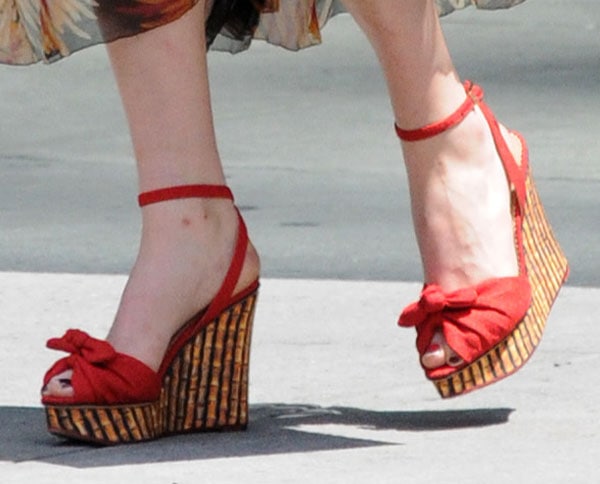 Florence Welch rocking wedges from Charlotte Olympia's Cruise 2013 Collection