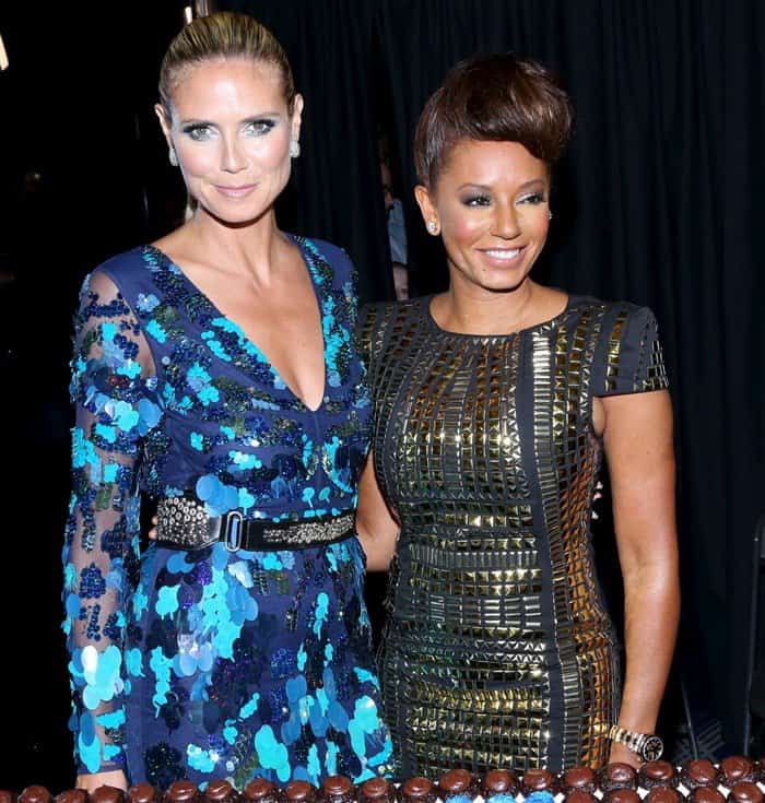 Mel B and Heidi Klum attend the Post-Show Red Carpet Event of America's Got Talent Season 8 at Radio City Music Hall in New York