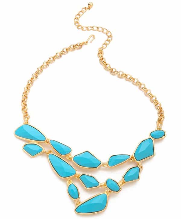 Kenneth Jay Lane Faceted Stones Bib Necklace