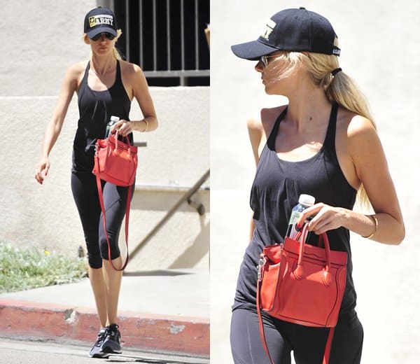 Kimberly Stewart Totes Red Celine Nano Handbag To The Gym