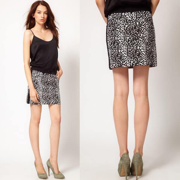 Kookai Leopard Mini Skirt