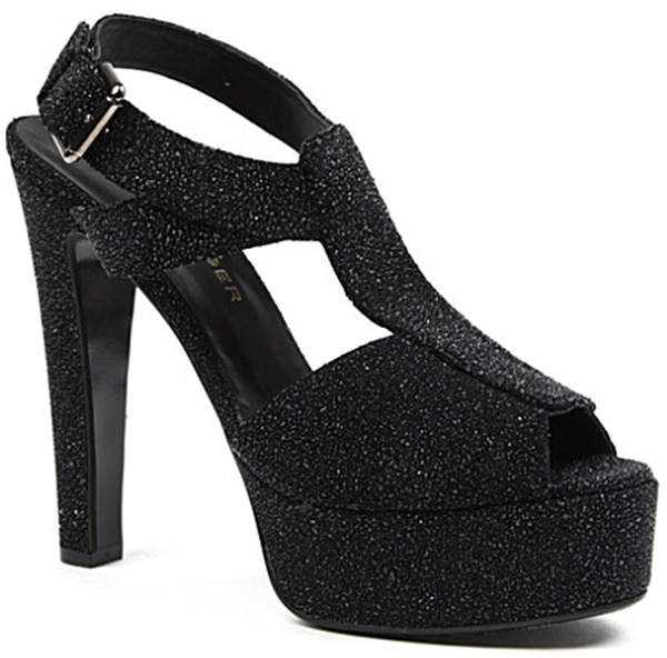Glittery suede 'Gabrielle' sandals from Kurt Geiger add sparkle, £220