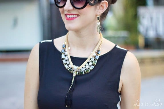 Laura Yazdi shows how to accessorize a jumpsuit with a statement necklace