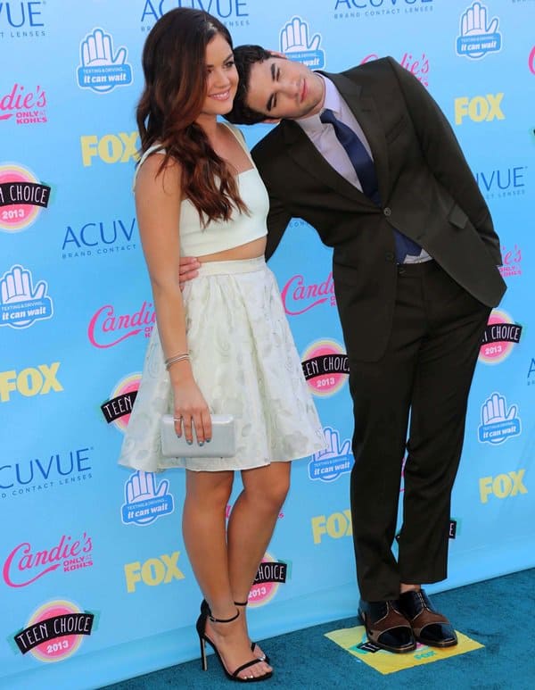 Co-hosts Lucy Hale and Darren Criss at the Teen Choice Awards 2013