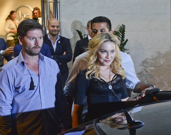 Madonna at Hard Candy Fitness in Rome, a fitness venture co-founded with her manager Guy Oseary and Mark Mastrov